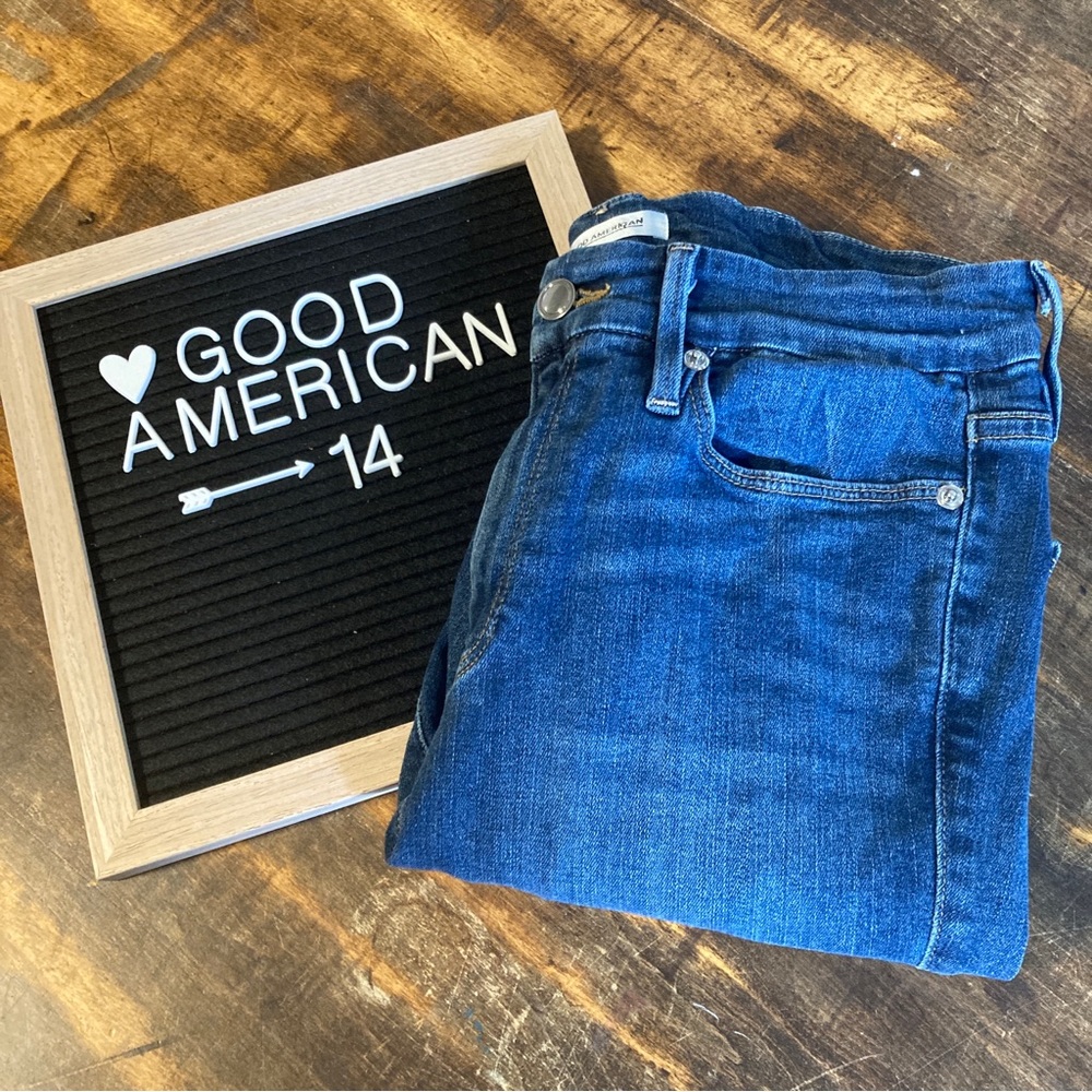 Good American Good Legs High Rise Skinny Jeans, Size 32, fit like 8/10